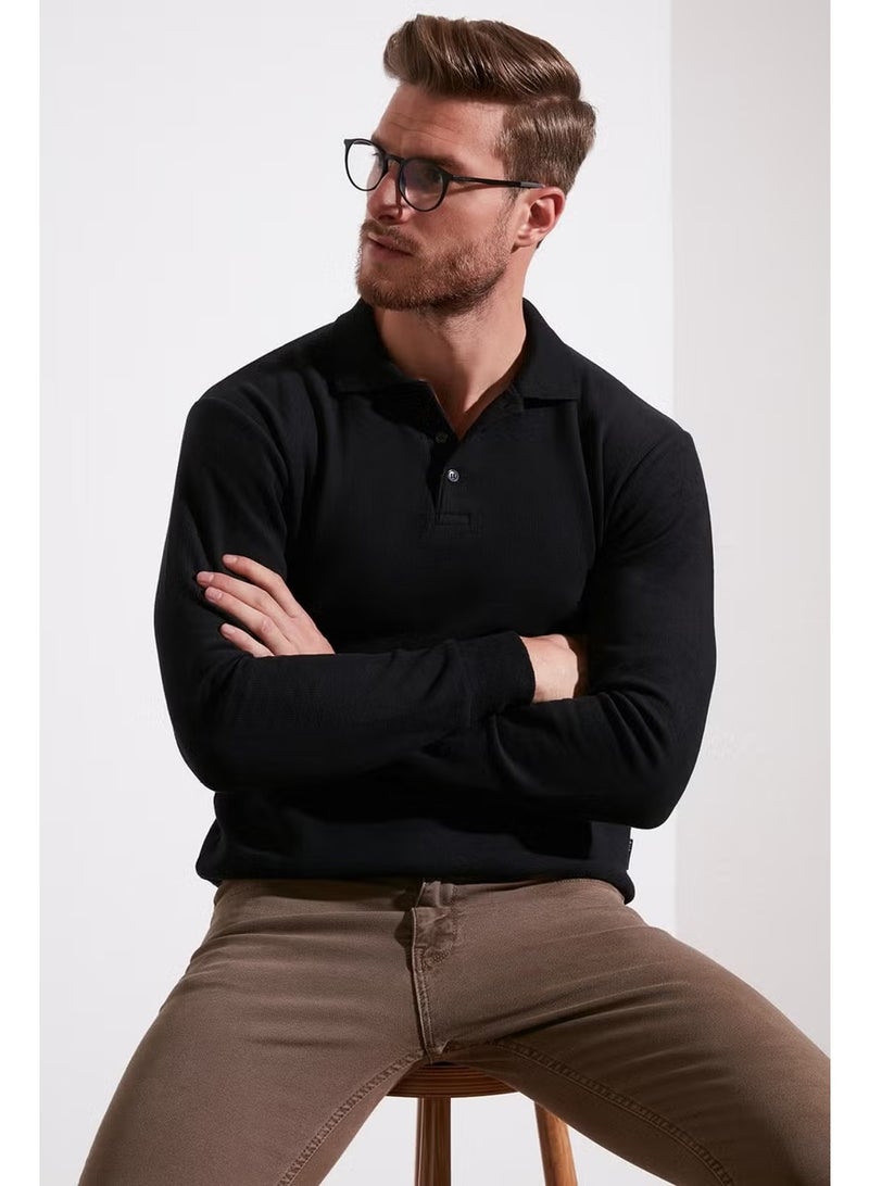 Buratti Cotton Buttoned Polo Neck Sweater Men's Sweater 456211 - Image 1